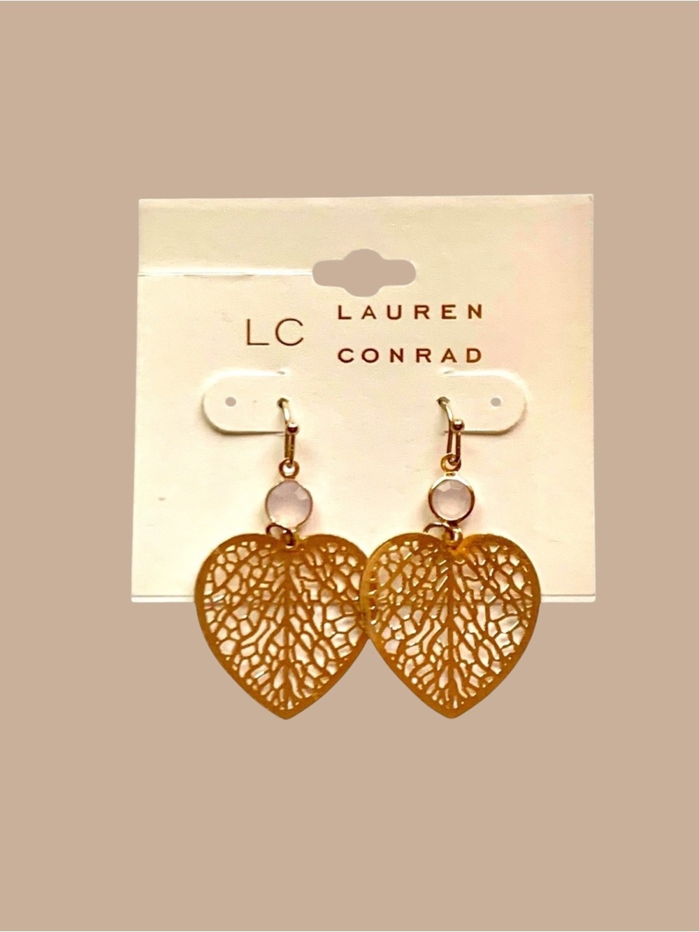 Kohl's LC Lauren Conrad Gold Filigree Heart Earrings Valentines